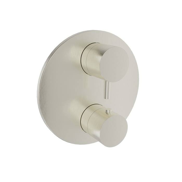 Baril Zip B66 Thermostatic Pressure-Balanced Shower Control Valve Trim With 1-Way Diverter - Brushed Nickel