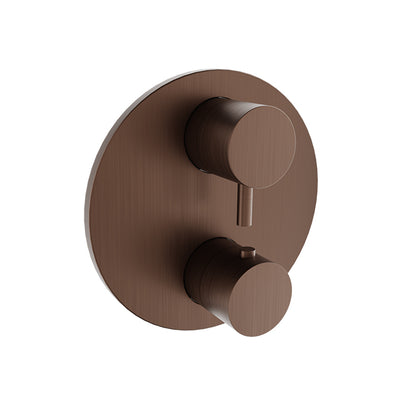 Baril Zip B66 Thermostatic Pressure-Balanced Shower Control Valve Trim With 1-Way Diverter - Venetian Bronze