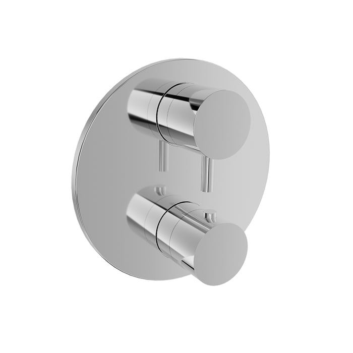 Baril Zip B66 Thermostatic Pressure-Balanced Shower Control Valve Trim With 2-Way Diverter - Polished Chrome