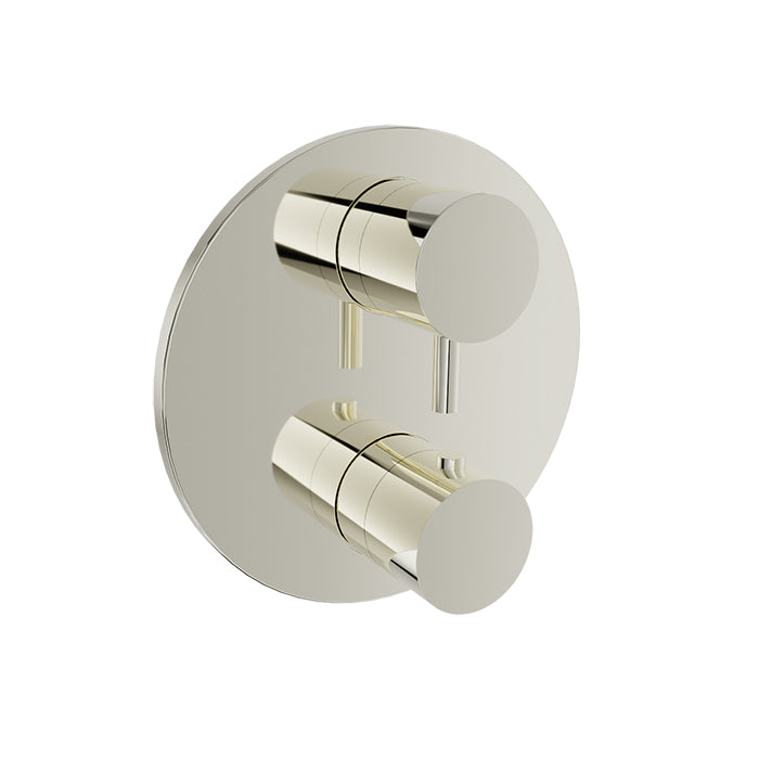 Baril Zip B66 Thermostatic Pressure-Balanced Shower Control Valve Trim With 3-Way Diverter - Polished Nickel