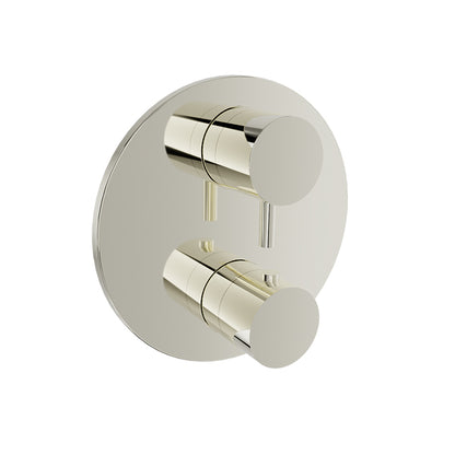 Baril Zip B66 Thermostatic Pressure-Balanced Shower Control Valve Trim With 3-Way Diverter - Polished Nickel