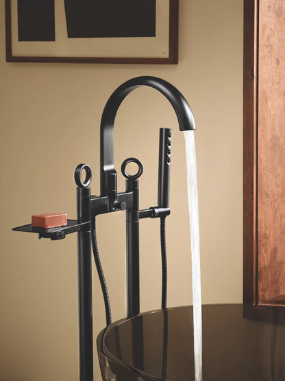 Brizo T71766 in BL, installation inspiration; other fixtures and optional accessories shown are sold separately.