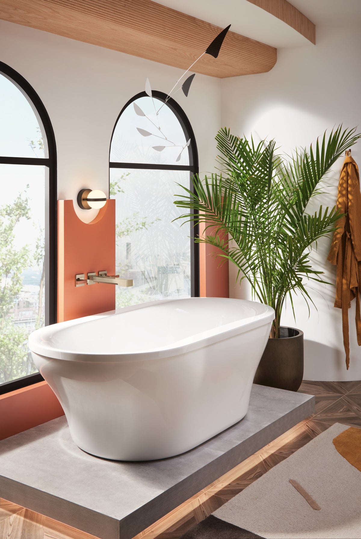Brizo T70422 PN, installation inspiration; additional fixtures and separately required components shown are sold separately.