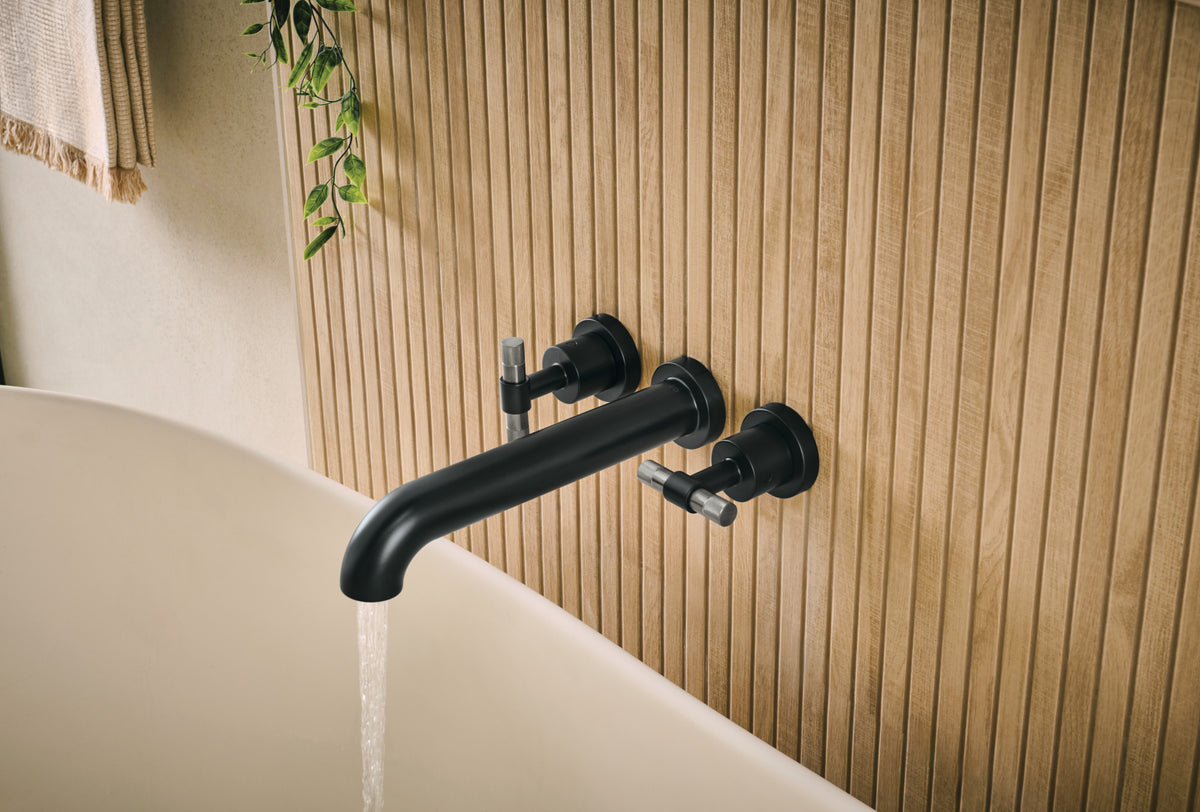 Brizo T70435 BL, installation inspiration; additional fixtures and separately required components shown are sold separately.