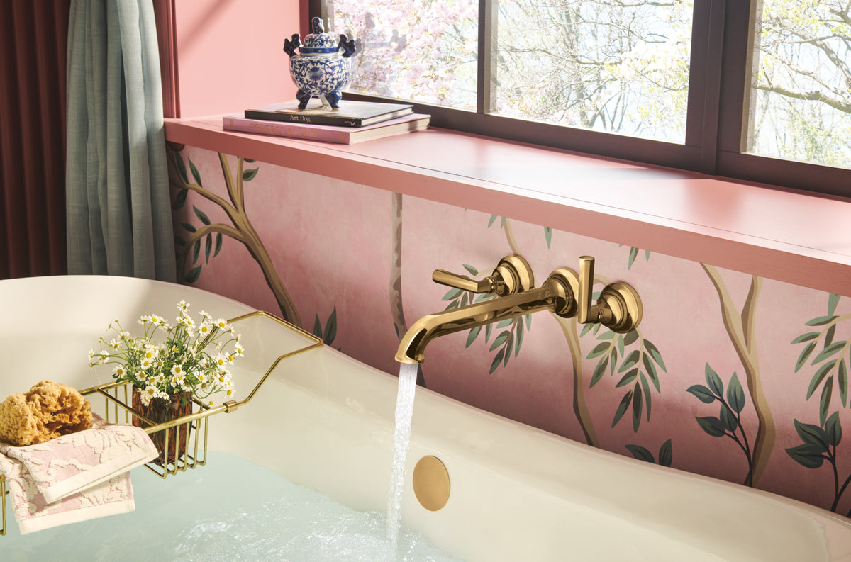 Brizo T70465 PG, installation inspiration; additional fixtures and separately required components shown are sold separately.