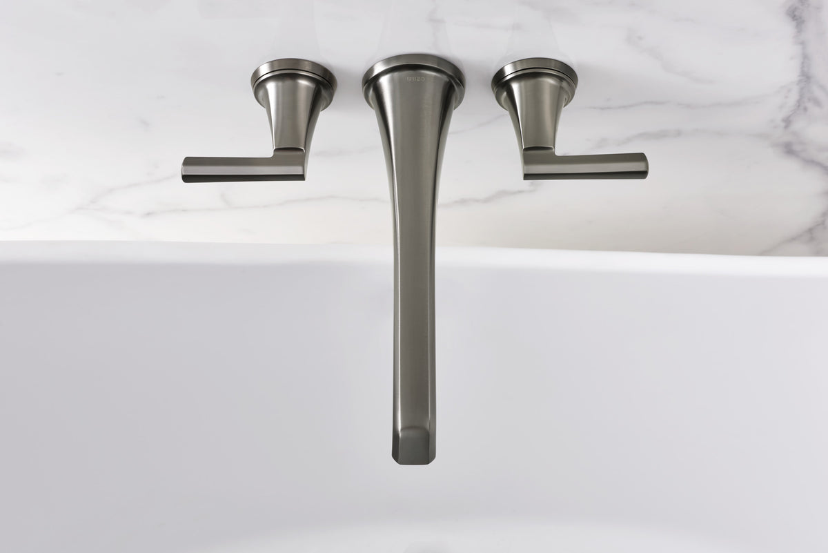 Brizo T70498 in SL, installation inspiration; other fixtures and optional accessories shown are sold separately.