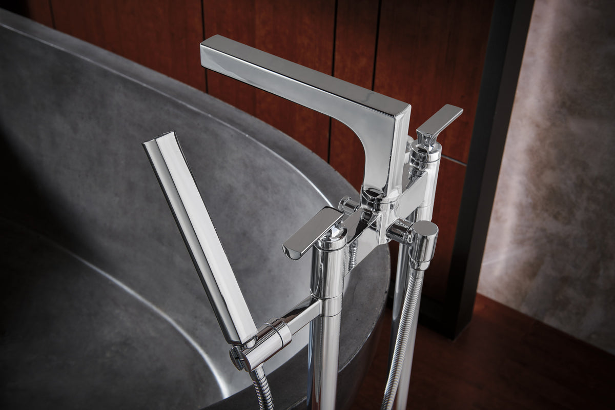Brizo Allaria Floor Mount Tub Filler Unions - T71766 - lifestyle 2
