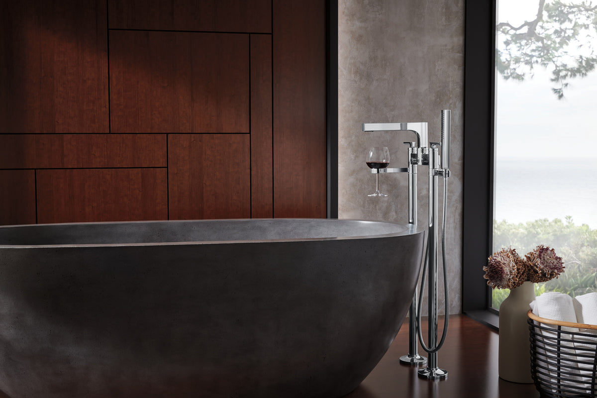 Brizo Allaria Floor Mount Tub Filler Unions - T71766 - lifestyle 6