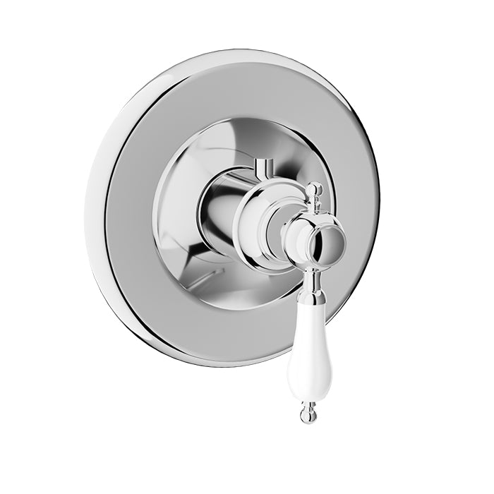 Baril Victoire B74 3/4-Inch Thermostatic Valve Trim - Polished Chrome / White