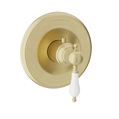 Baril Victoire B74 3/4-Inch Thermostatic Valve Trim - Satin Brass / White