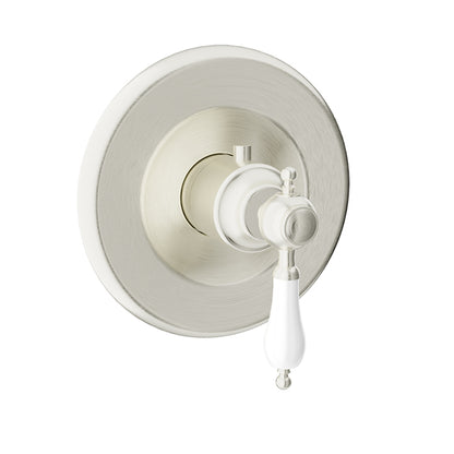 Baril Victoire B74 3/4-Inch Thermostatic Valve Trim - Brushed Nickel / White