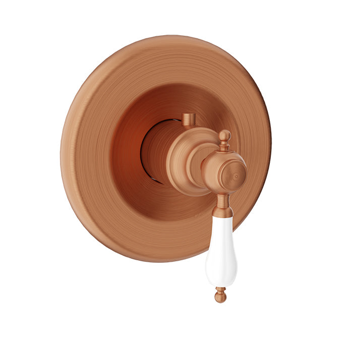 Baril Victoire B74 3/4-Inch Thermostatic Valve Trim - Satin Copper / White