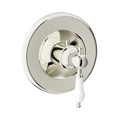 Baril Victoire B74 3/4-Inch Thermostatic Valve Trim - Polished Nickel / White