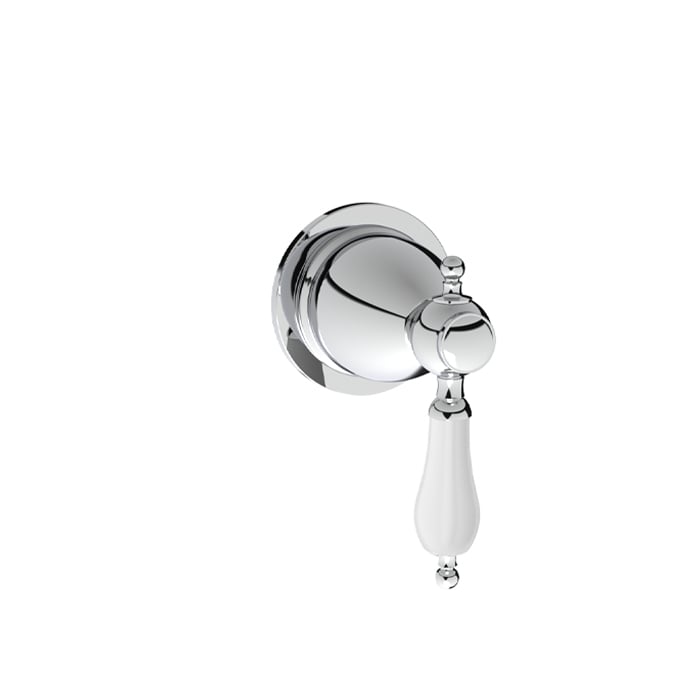 Baril Victoire B74 Diverter / Stop Valve Trim - Polished Chrome / White