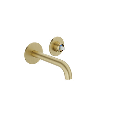 Baril Air B80 Single-Lever Wall-Mounted Lavatory Faucet, Drain Not Included, Trim Only - Satin Brass