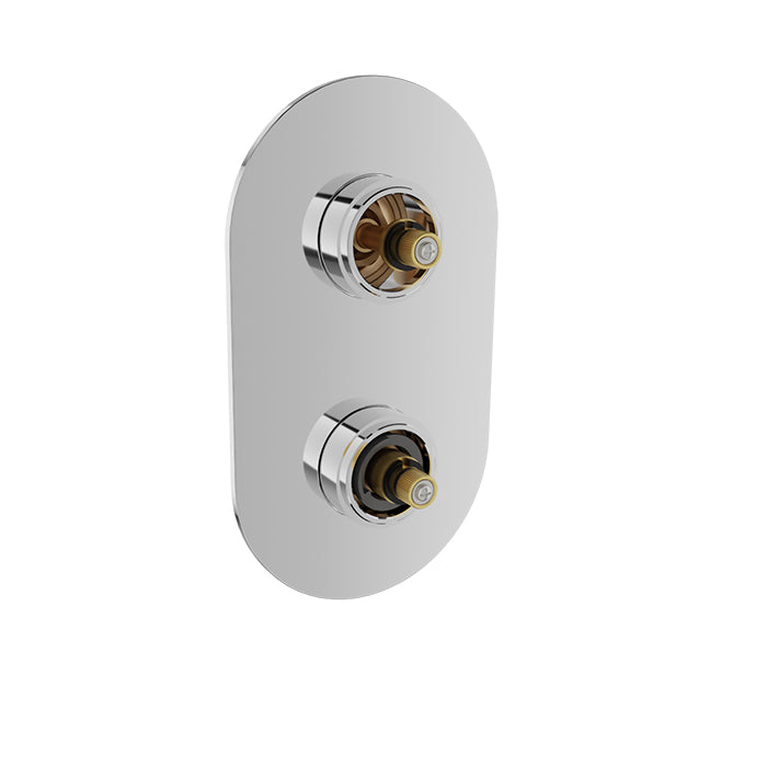 Baril Air B80 Thermostatic Pressure-Balanced Shower Control Valve Trim With 3-Way Diverter, Without Handle - Polished Chrome