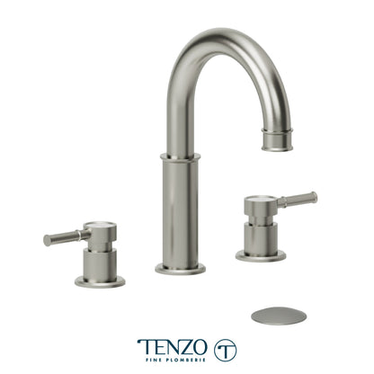 Tenzo Alyss 8 Inch Lavatory Faucet, Drain without Overflow - ALY13-W - Brushed Nickel