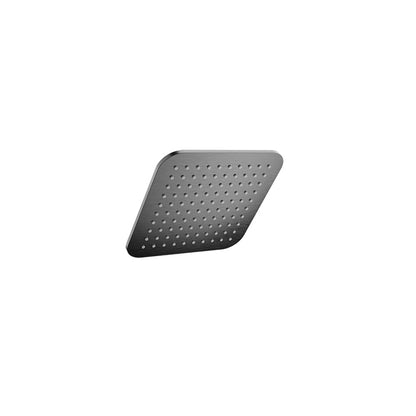 Baril Rounded Square 8" Anti-Limestone Shower Head - Black Titanium
