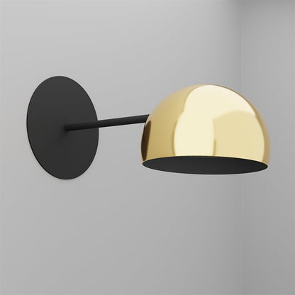 Baril Marie B35 Shower Head TET-1210-35 - French Gold head, Matte Black flange, Matte Black arm