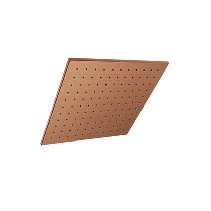 Baril Square 12" Anti-Limestone Shower Head - Satin Copper