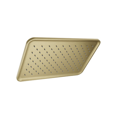 Baril Rectangular 16" x 10" Anti-Limestone Shower Head - Satin Brass