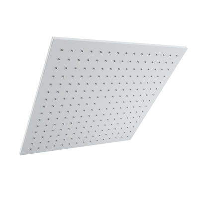 Baril Square 16" Anti-Limestone Shower Head - White