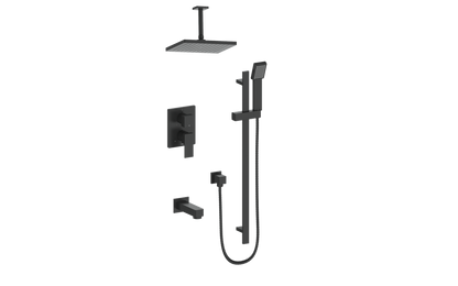 Vogt Kapfenberg 3-Way PB Shower Kit Trim with 6-inch Ceiling Arm TM.AP.310.316 in Matte Black