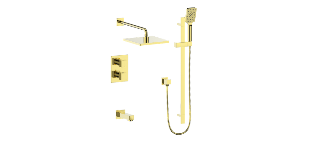 Vogt Kapfenberg 3-Way Thermostatic Shower Kit Trim TM.AP.320.320 in Brushed Gold