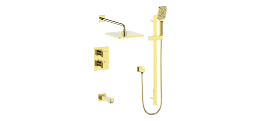 Vogt Kapfenberg 3-Way Thermostatic Shower Kit Trim TM.AP.320.320 in Brushed Gold