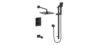 Vogt Kapfenberg 3-Way Thermostatic Shower Kit Trim TM.AP.320.320 in Matte Black