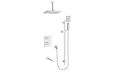Vogt Kapfenberg 3-Way Thermostatic Shower Kit Trim with 6-inch Ceiling Arm TM.AP.320.326 in Polished Chrome