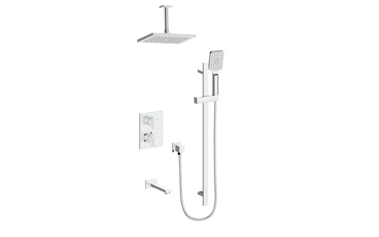 Vogt Kapfenberg 3-Way Thermostatic Shower Kit Trim with 6-inch Ceiling Arm TM.AP.320.326 in Polished Chrome