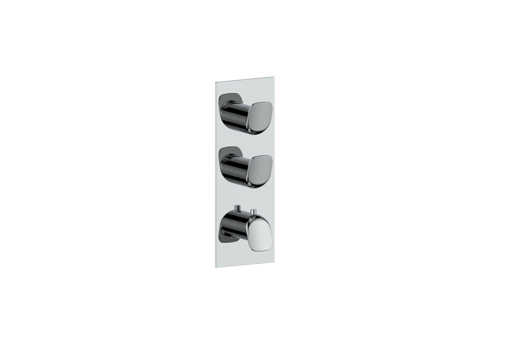 Vogt Antau Trim for 3/4" High-Flow Thermostatic Valve with 2 Volume Controls in Polished Chrome - TM.AU.250
