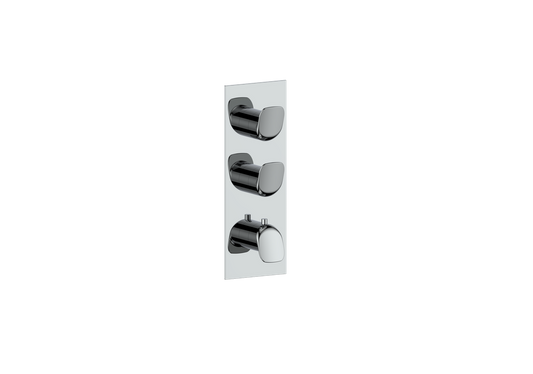Vogt Antau Trim for 3/4" High-Flow Thermostatic Valve with 2 Volume Controls in Polished Chrome - TM.AU.250