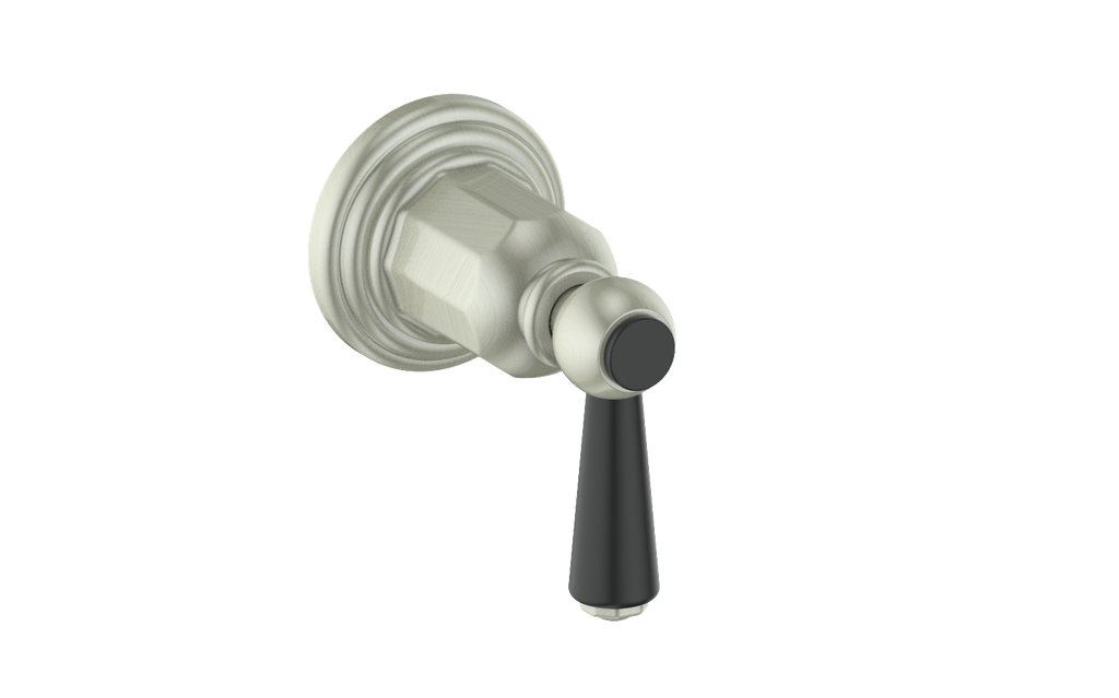Vogt Carinthia On/Off Volume Control Valve Trim in Brushed Nickel & Matte Black with Round Handle – TM.C1.01.BB