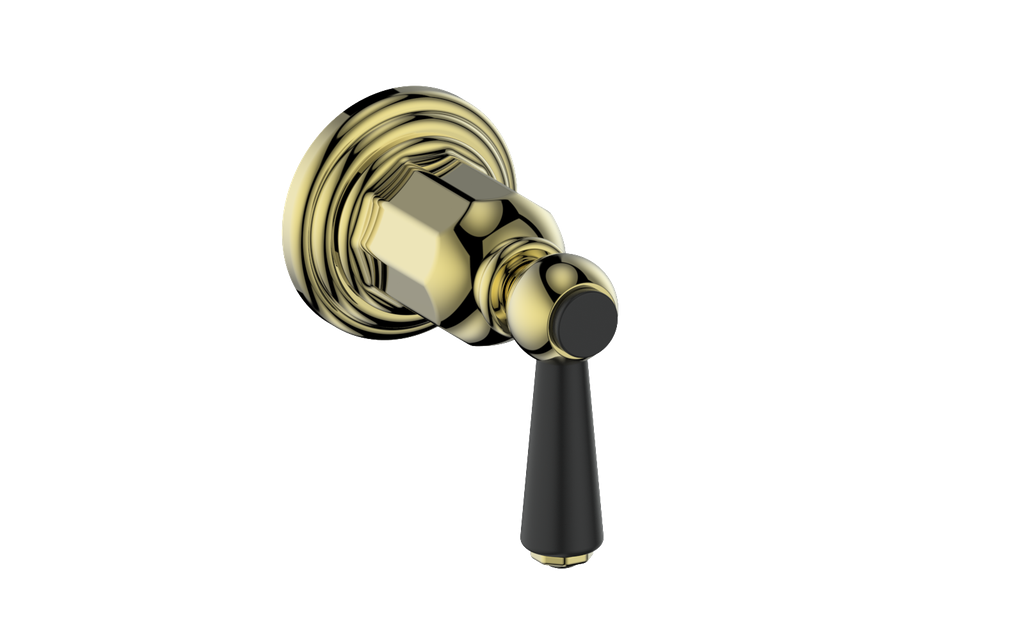 Vogt Carinthia On/Off Volume Control Valve Trim in Brushed Gold & Matte Black with Round Handle – TM.C1.01.BGB