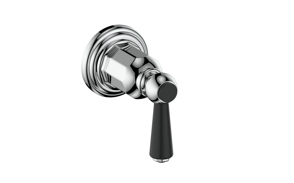 Vogt Carinthia On/Off Volume Control Valve Trim in Chrome & Matte Black with Round Handle – TM.C1.01.CB