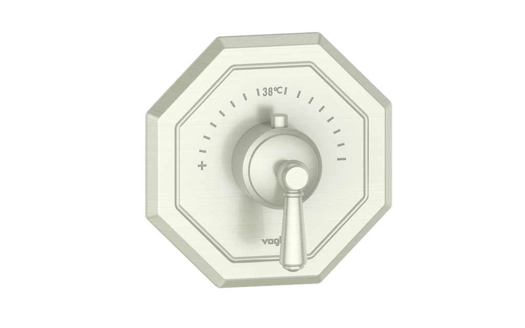 Vogt Carinthia 3/4" High-Flow Thermostatic Valve Trim in Brushed Nickel with Round Handle – TM.C1.150.BN