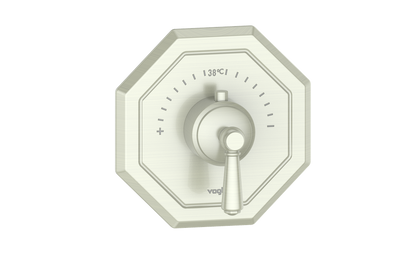 Vogt Carinthia 3/4" High-Flow Thermostatic Valve Trim in Brushed Nickel with Round Handle – TM.C1.150.BN