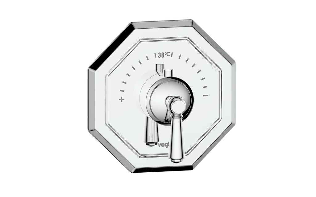 Vogt Carinthia 3/4" High-Flow Thermostatic Valve Trim in Polished Chrome with Round Handle – TM.C1.150.CC