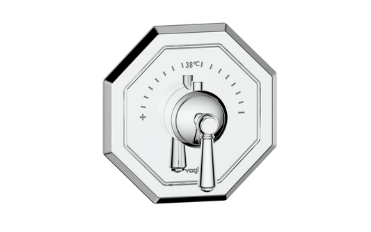 Vogt Carinthia 3/4" High-Flow Thermostatic Valve Trim in Polished Chrome with Round Handle – TM.C1.150.CC