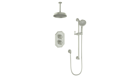 Vogt Carinthia 2-Way Thermostatic Shower System Trim in Brushed Nickel with Round Handle – TM.C1.220.216.BN