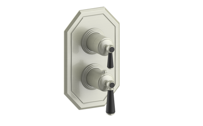 Vogt Carinthia 2-Way Thermostatic Valve Trim in Brushed Nickel & Matte Black with Round Handle – TM.C1.220.BB