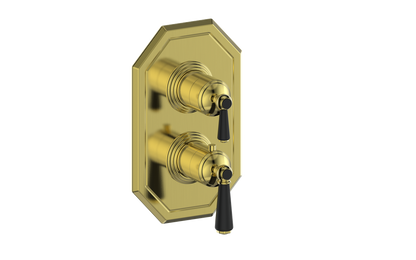 Vogt Carinthia 2-Way Thermostatic Valve Trim in Brushed Gold & Matte Black with Round Handle – TM.C1.220.BGB