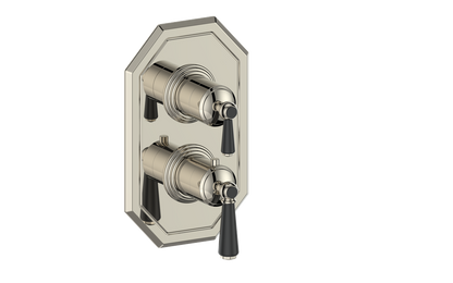 Vogt Carinthia 2-Way Thermostatic Valve Trim in Polished Nickel & Matte Black with Round Handle – TM.C1.220.PB