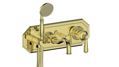 Vogt Carinthia Wall-Mount Tub Filler Trim in Brushed Gold with Round Handle – TM.C1.2220.BG