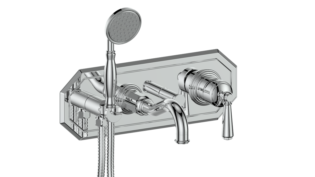 Vogt Carinthia Wall-Mount Tub Filler Trim in Polished Chrome with Round Handle – TM.C1.2220.CC