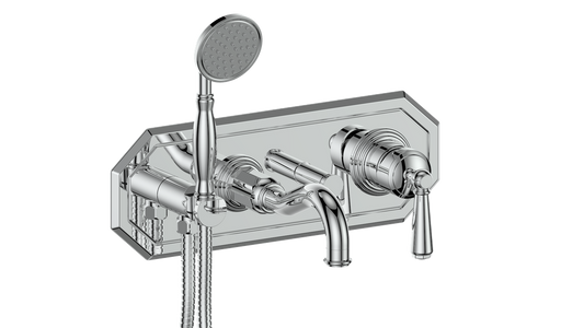 Vogt Carinthia Wall-Mount Tub Filler Trim in Polished Chrome with Round Handle – TM.C1.2220.CC