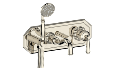 Vogt Carinthia Wall-Mount Tub Filler Trim in Polished Nickel with Round Handle – TM.C1.2220.PN