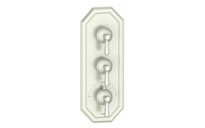 Vogt Carinthia 3/4" High-Flow Thermostatic Valve Trim with 2 Stops in Brushed Nickel with Round Handle – TM.C1.250.BN